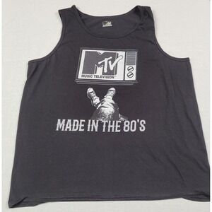 MTV Men's Black "Made in the 80's" Graphic Print Tank Top Size-See measurements